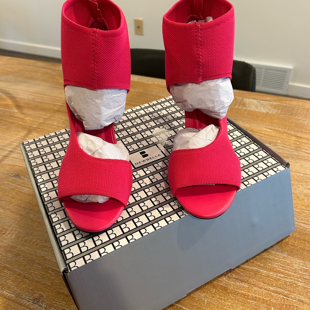 Elegant Hot Pink Open Toe High Heels